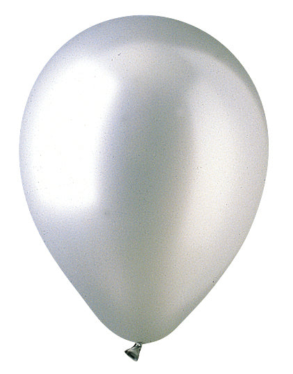 12" CTI PartyLoon Brand Latex Balloons (100 Per Bag) Metallic Silver
