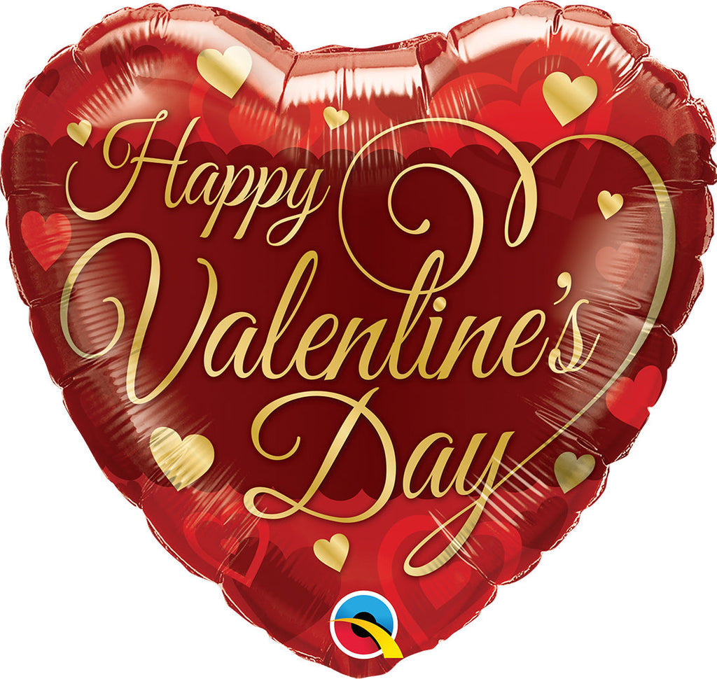 18" Heart Valentine's Classic Script Foil Balloon