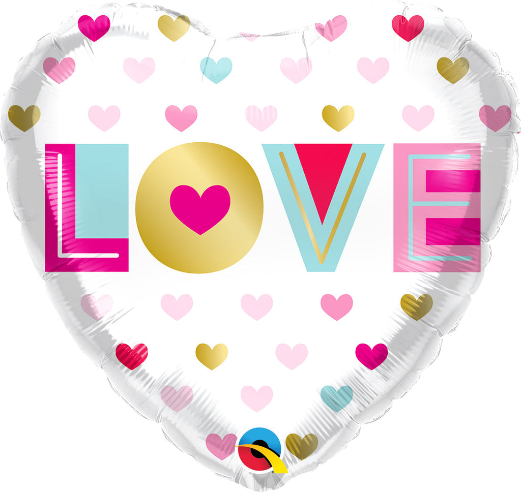 18" Heart Love Metallic Hearts Foil Balloon
