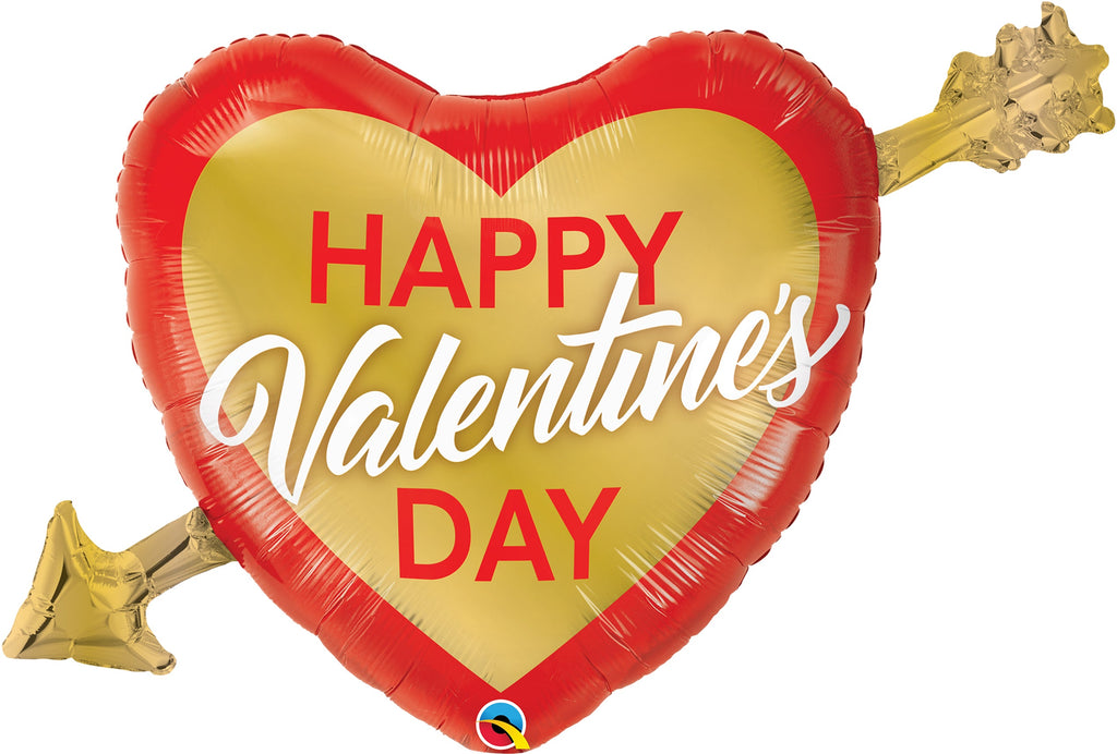 39" Shape Valentine's Golden Arrow Foil Balloon