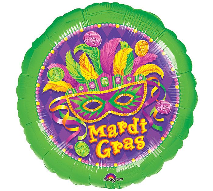 18" Mardi Gras Masquerade Party Balloon