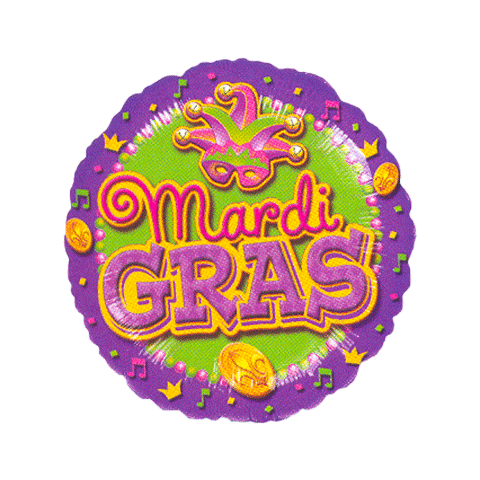 18" Mardi Gras Balloon Packaged