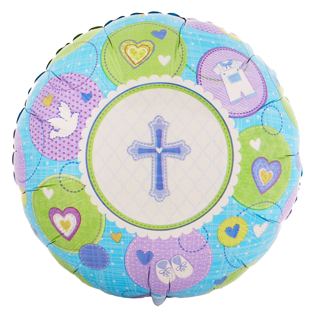 18" Sweet Christening Boy Mylar Balloon