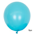 A shiny, inflated 12" Kalisan Latex Heart Balloon in standard aqua blue is shown against a white background, with "Aqua Blue" noted in black text at the bottom right.