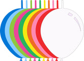 6" Standard Assorted Decomex Linking Latex Balloons (100 Per Bag)