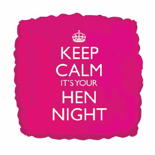 18" Keep Calm - Hen Night Pink Foil Balloon