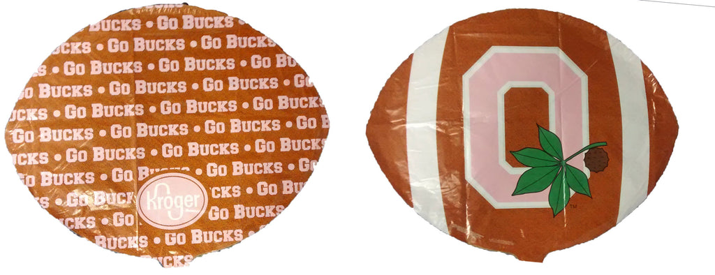 18" Go Bucks Pink Football Shaped Mylar Balloon
