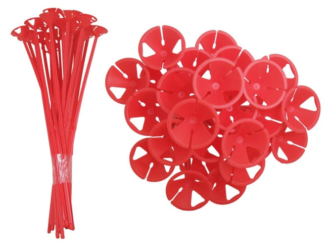 13" One Piece Cup and Balloon Stick-Red