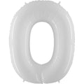 40" Foil Shape Balloon Number 0 Bright White