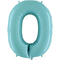 40" Megaloon Foil Shape 0 Baby Blue Balloon