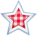 Mock of a 24 Inches Star USA (United States) Patriotic Gingham Star Foil Balloon shown uninflated.