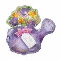 The Convergram 36" Watering Can & Bouquet Balloon is shaped like a purple watering can with colorful flowers, a pink bow, and a "Happy Mothers Day" gift tag in cursive.