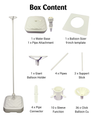 List of items included in a box with corresponding illustrations and text labels.
