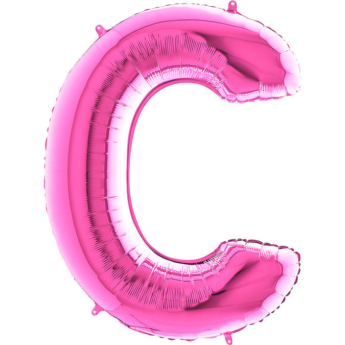 40" Foil Shape Megaloon Balloon Letter C Fuschia