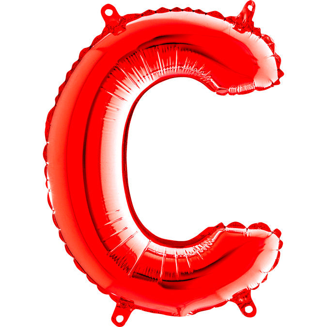 14" Airfill Only Foil Balloon Self Sealing Letter C Red