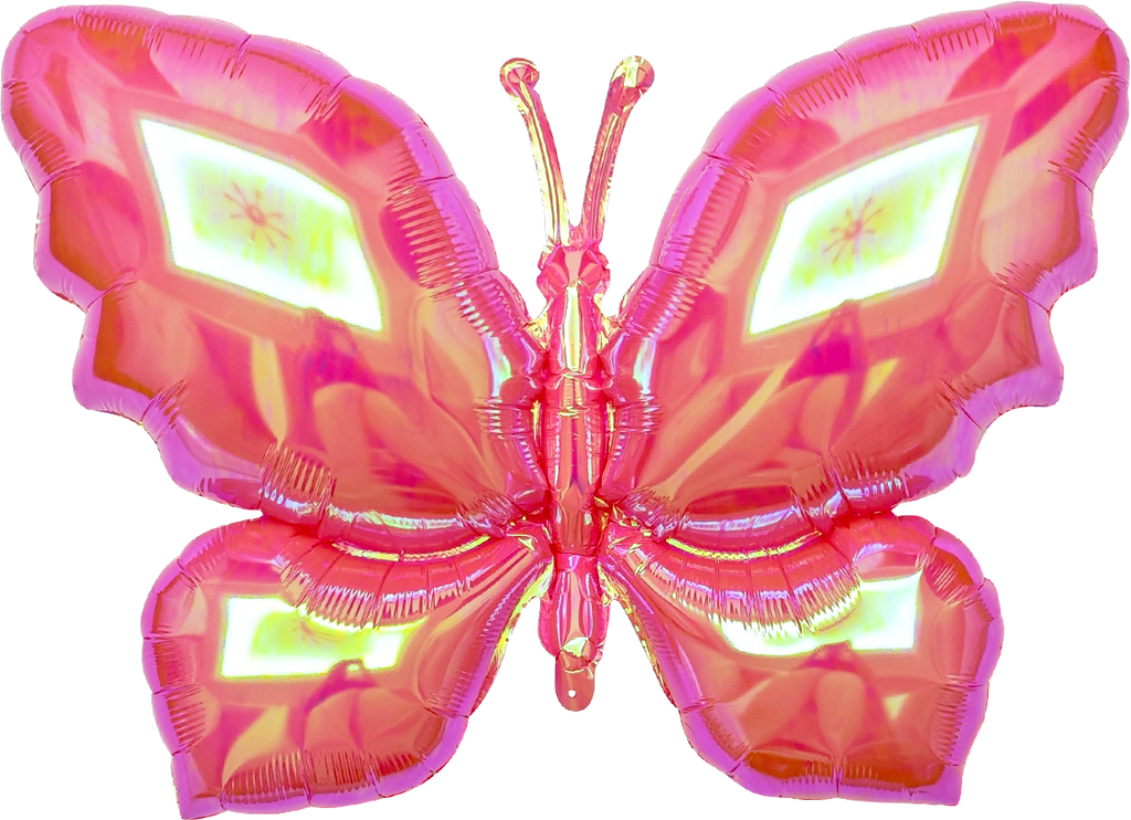 Uninflated 40" Airfill Only Iridescent Pink Butterfly Balloon Foil Balloon Manufactured By Colour Wheel