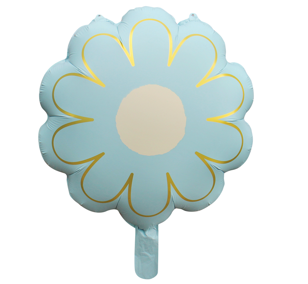 Uninflated 20 Inches Matte Daisy Flower Foil Balloon Blue Manufacturered By Colour Wheel