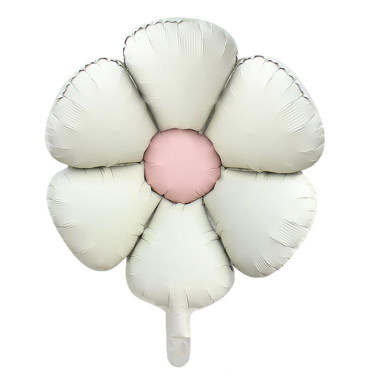 Uninflated 22 Inches Matte White Flower Foil Balloon Manufacturered By Colour Wheel