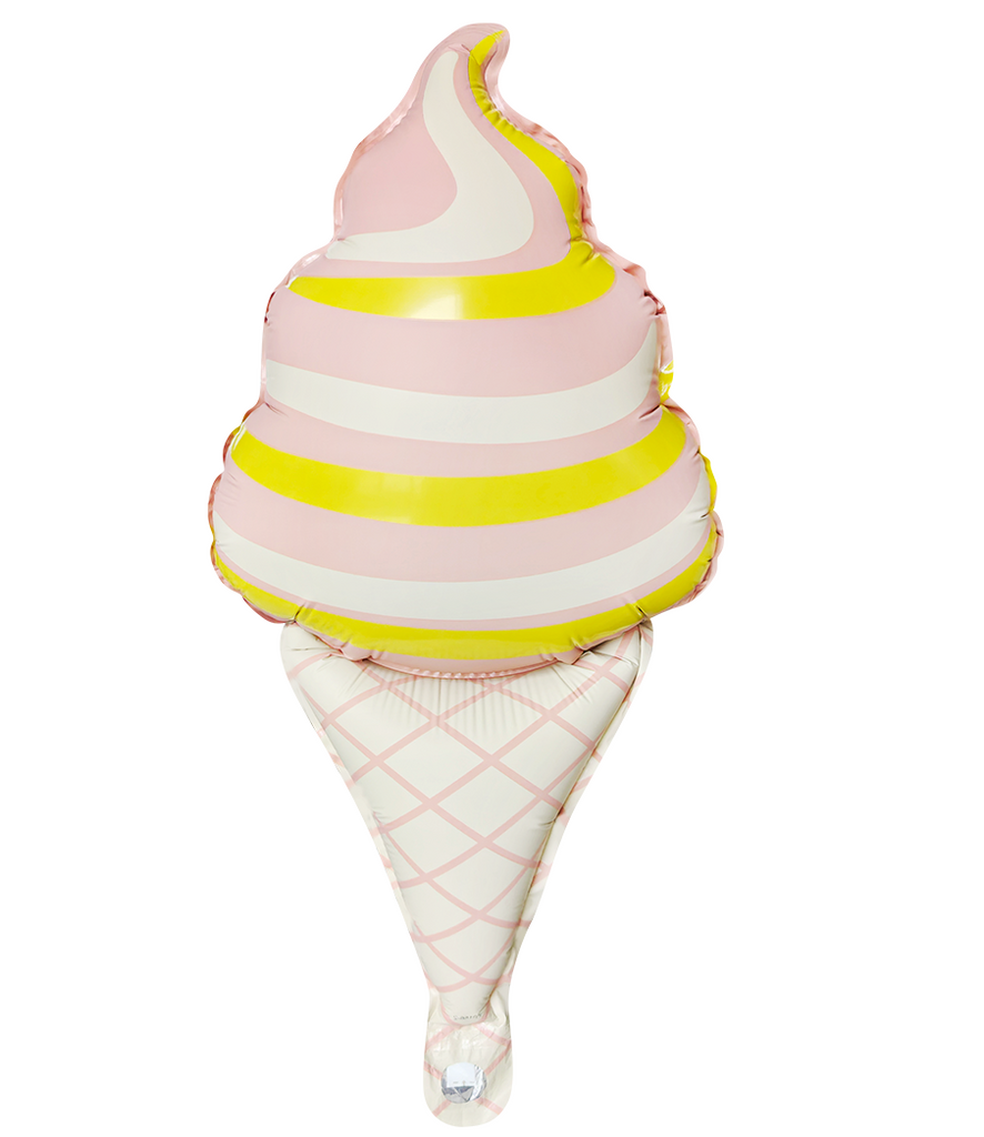 Uninflated 18 Inches Matte Soft Serve Ice Cream Cone Swirl Pink Manufacturered By Colour Wheel