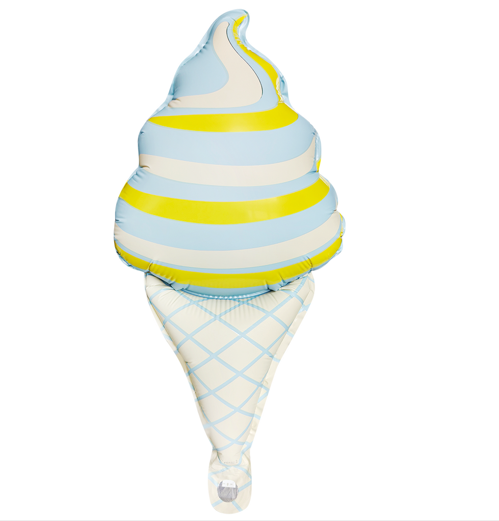 Uninflated 18 Inches Matte Soft Serve Ice Cream Cone Swirl Blue Manufacturered By Colour Wheel