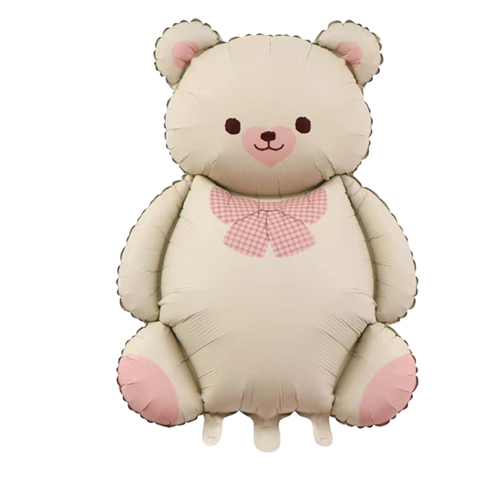 Uninflated 35 Inches Matte Teddy Bear Cream/Pink Bear Manufacturered By Colour Wheel