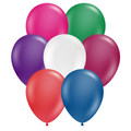 Colorful balloons in various colors on a white background