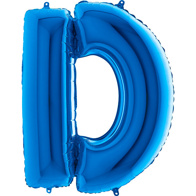 40" Foil Shape Megaloon Balloon Letter D Blue