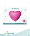 Uninflated 68" Supersize Decochamp Decoheart Pink Foil Balloon Brand Name Decochamp