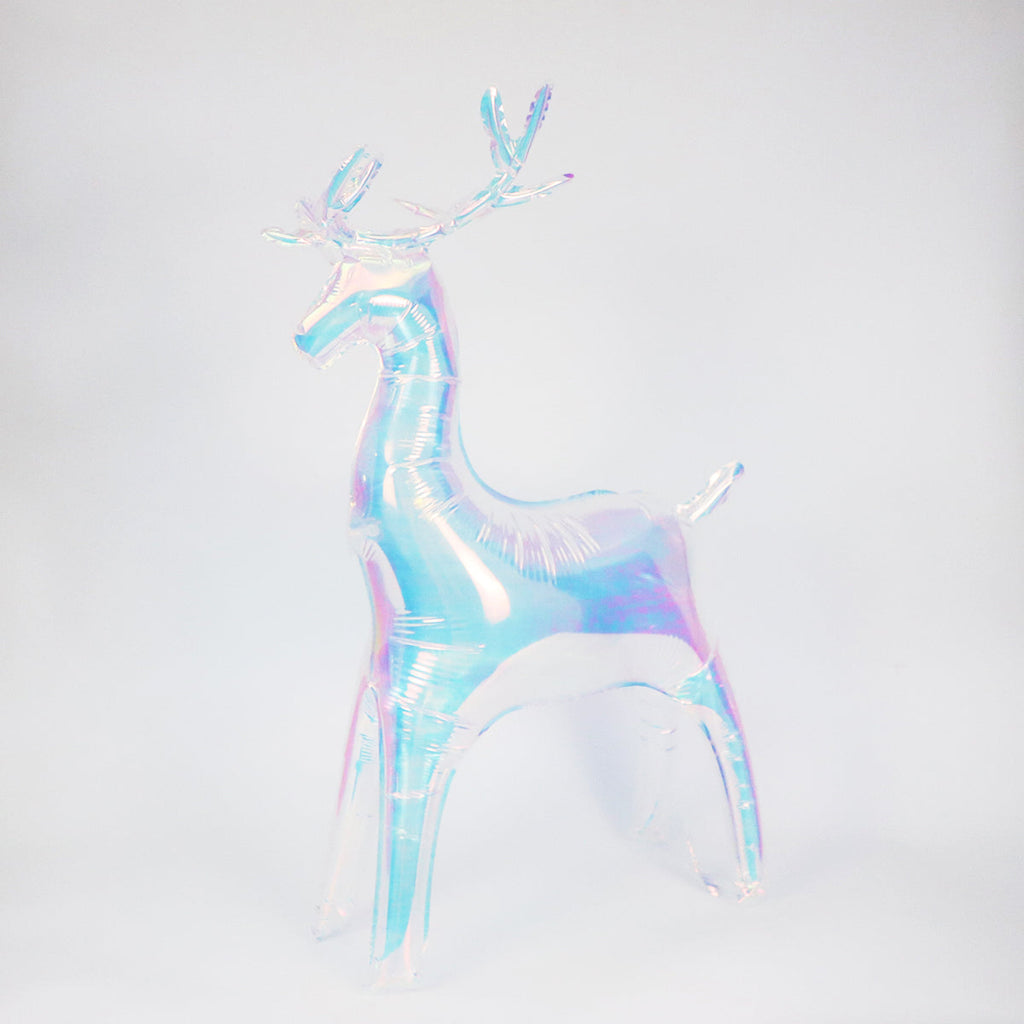 34 Inches Airfill Decor Only Pearl Lustrous Iridescent Air Standing Deer Balloon