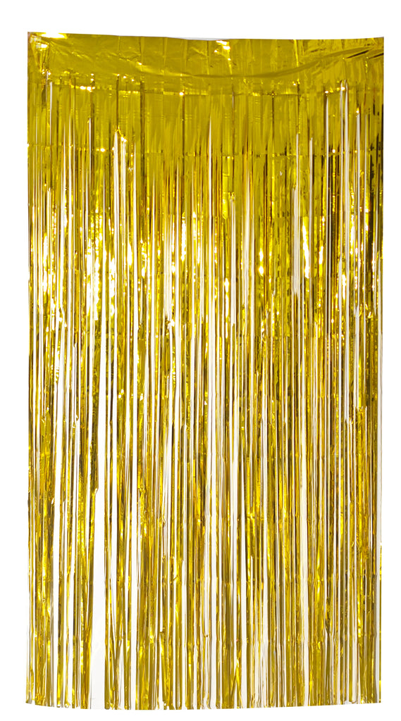 Fringe Tinsel Curtain Backdrop in the Color of Gold. Made by Mylargram.