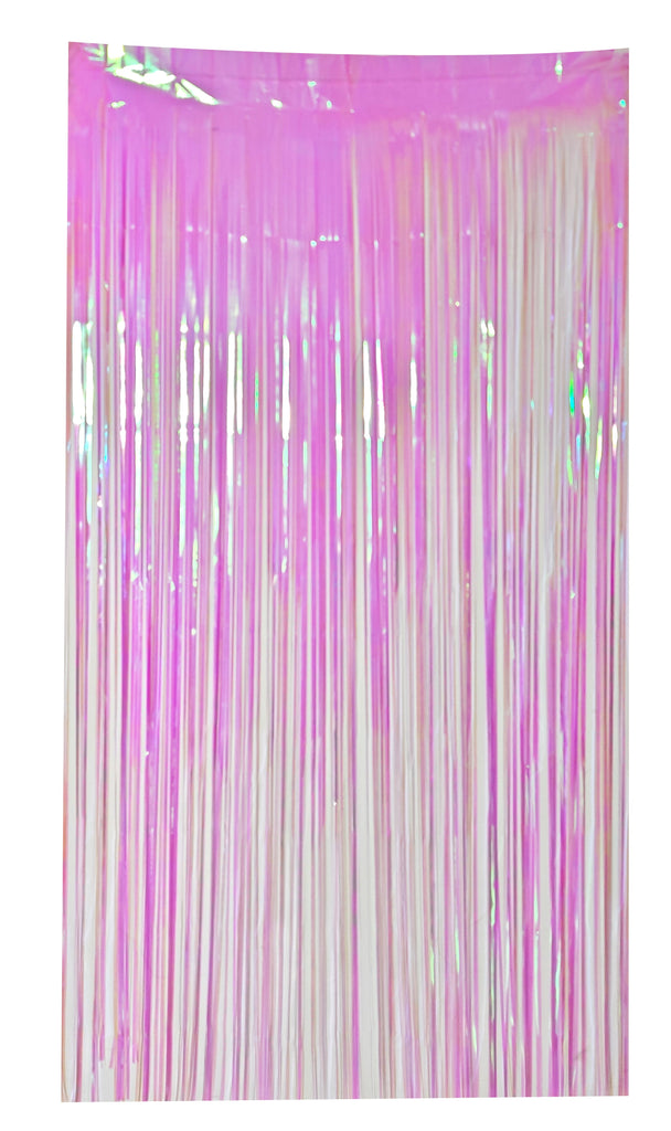 Fringe Tinsel Curtain Backdrop in the Color of Irredescent Purple. Made by Mylargram.
