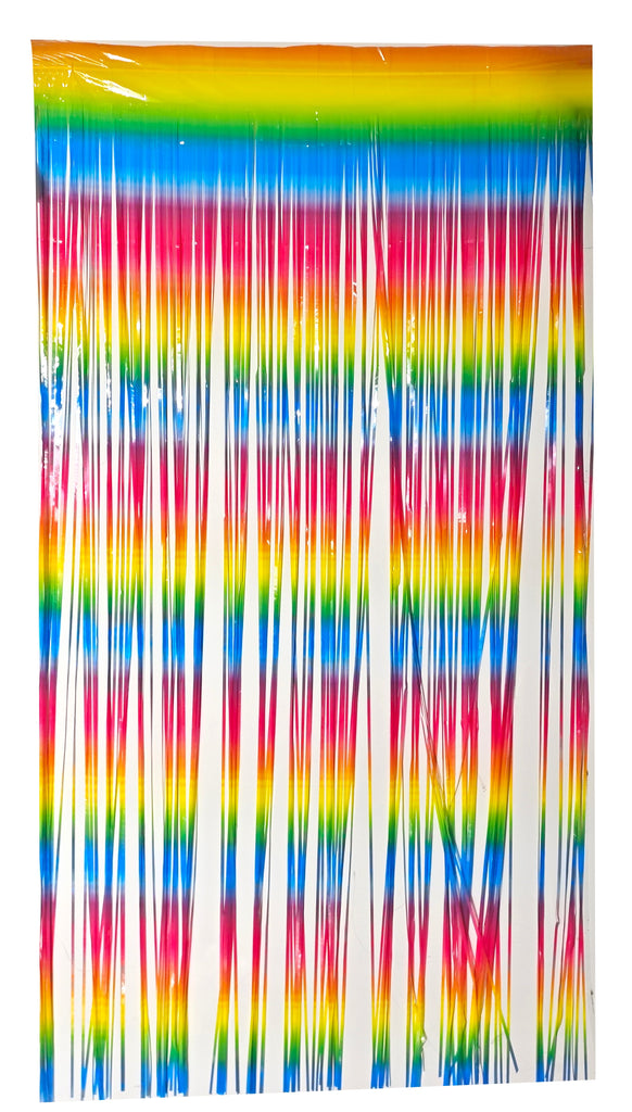 Fringe Tinsel Curtain Backdrop in the Color of Rainbow Colors. Made by Mylargram.