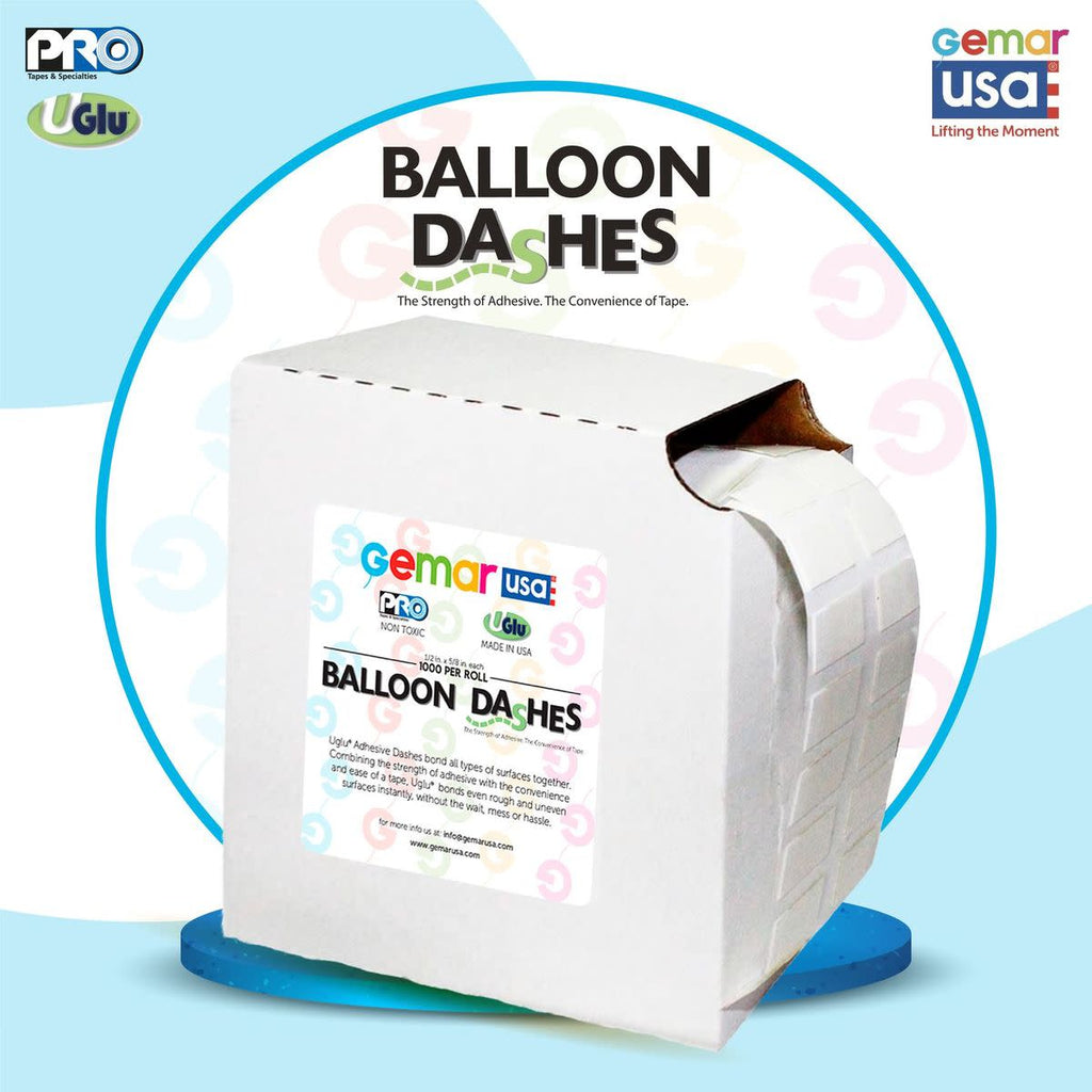 Balloon Dashes 1/2" X 5/8" (1000 Per Roll) (Made By ProTape UGLu)