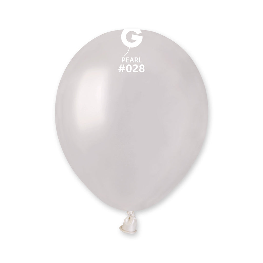 5" Gemar Latex Balloons (Bag of 100) Metallic Pearl