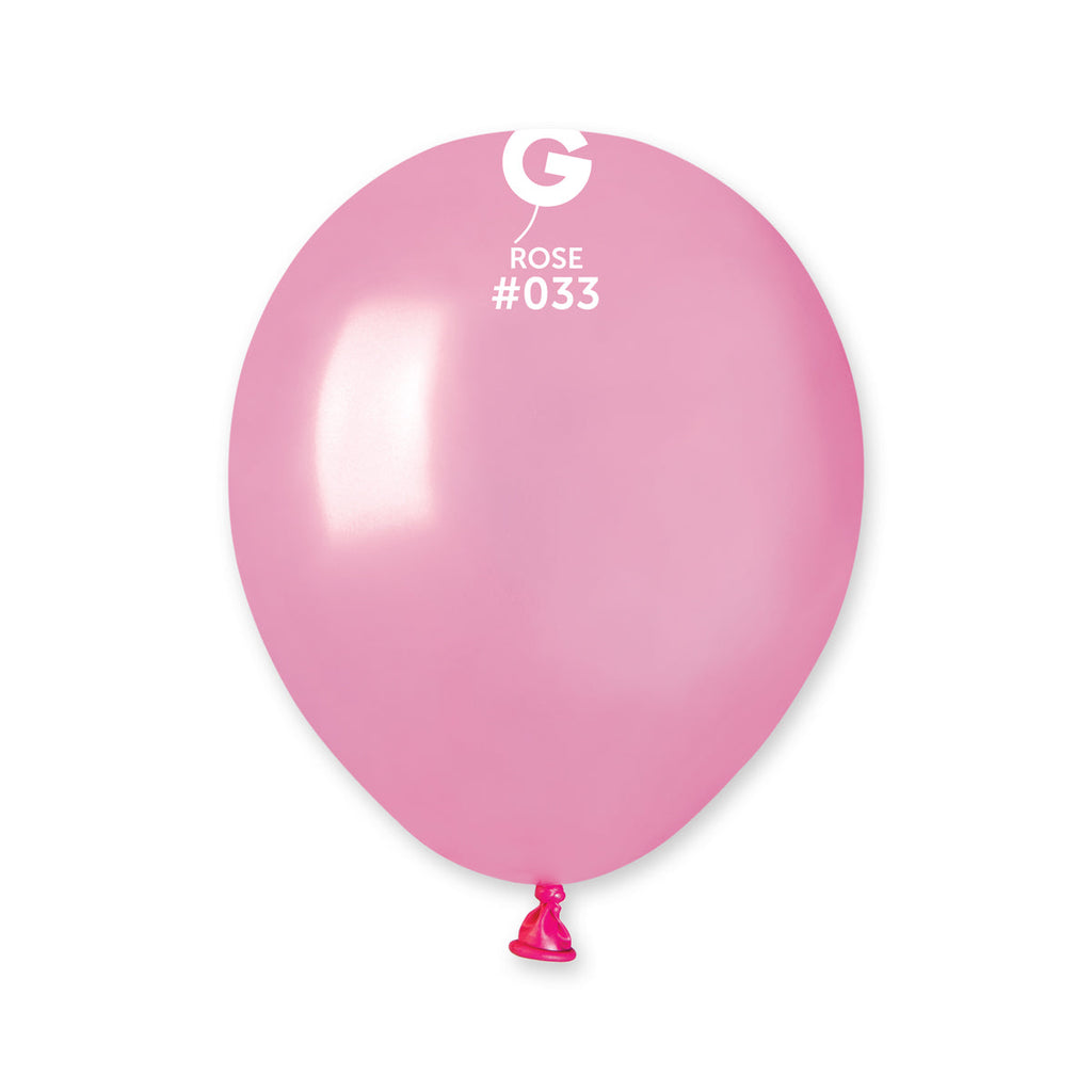5" Gemar Latex Balloons (Bag of 100) Metallic Metallic Rose