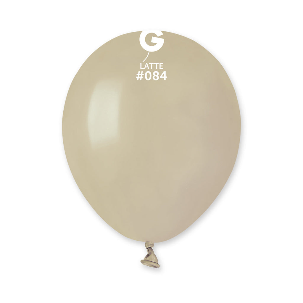 5" Gemar Latex Balloons (Bag of 100) Standard Latte