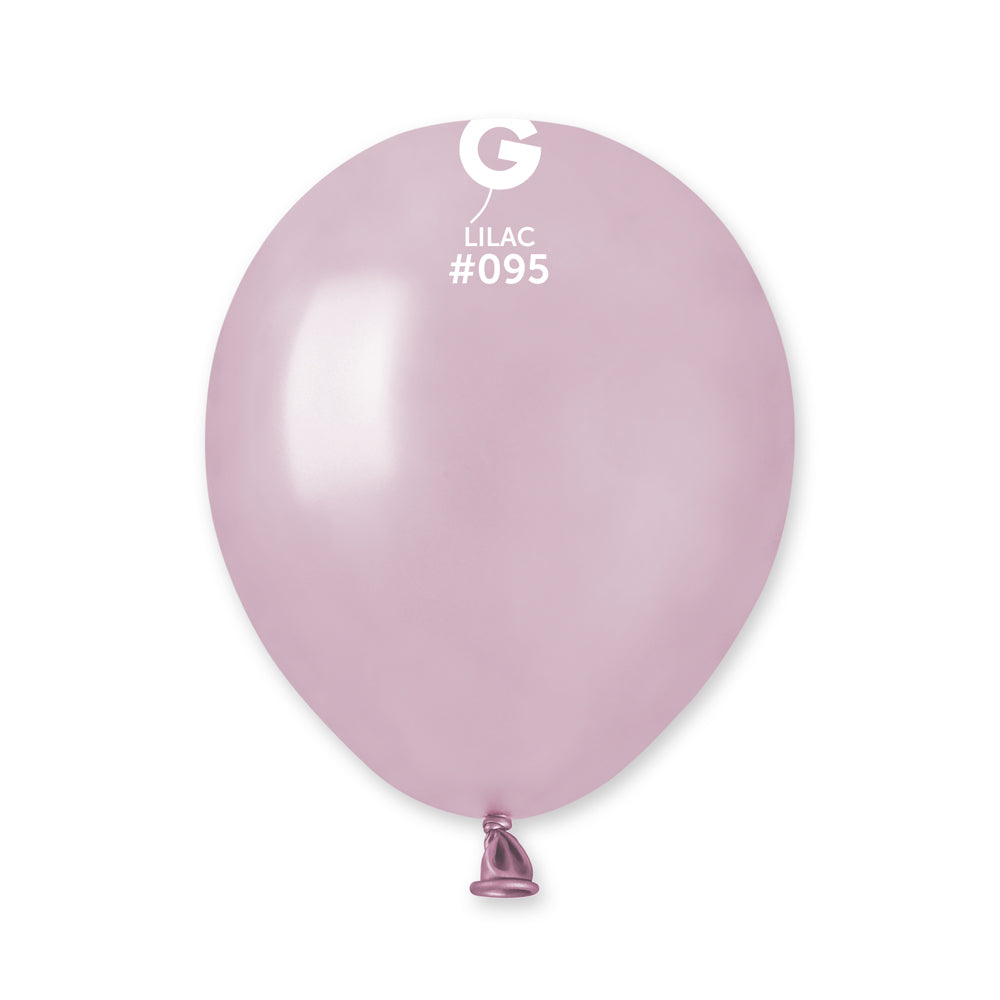5" Gemar Latex Balloons (Bag of 100) Metallic Metallic Lilac