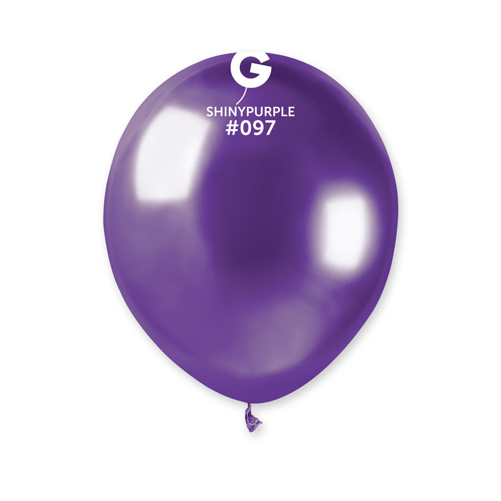 5" Gemar Latex Balloons (Bag of 50) Shiny Purple