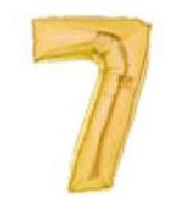 40" Number 7 in Gold Balloon