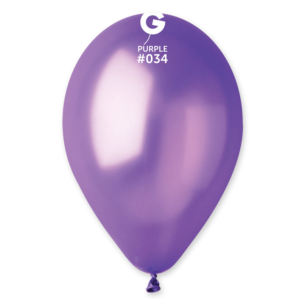 12" Gemar Latex Balloons (Bag of 50) Metallic Metallic Purple