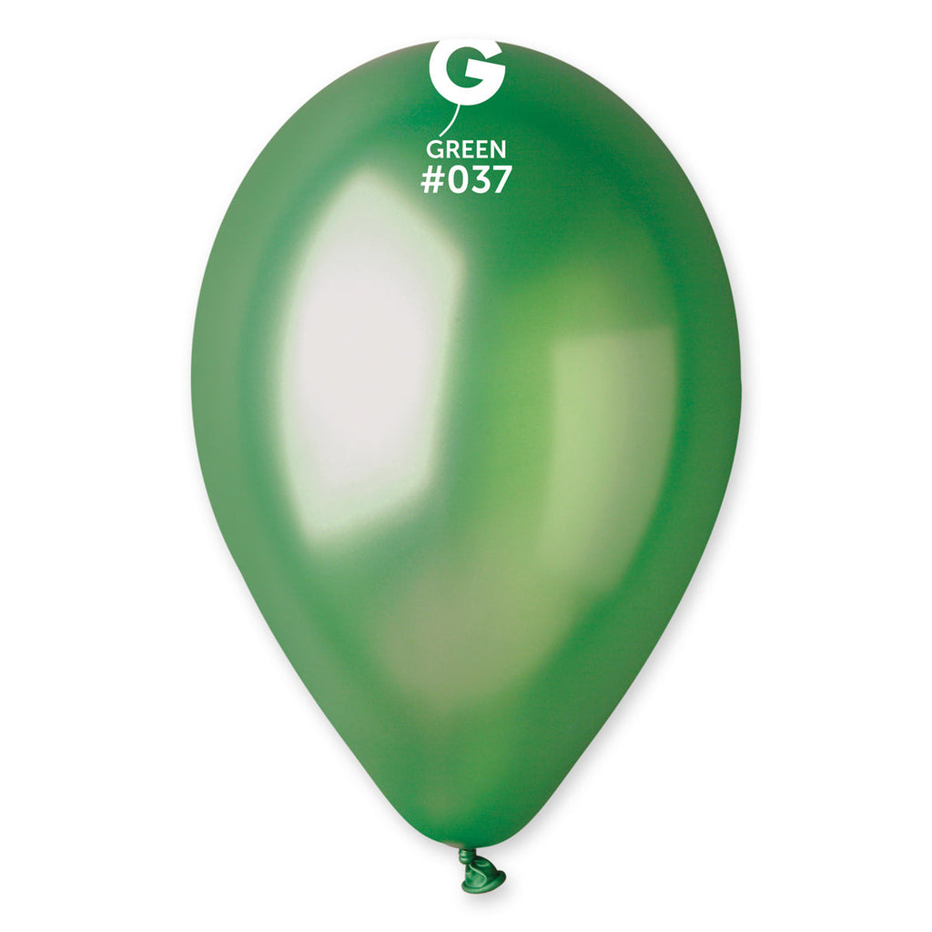 12" Gemar Latex Balloons (Bag of 50) Metallic Metallic Green