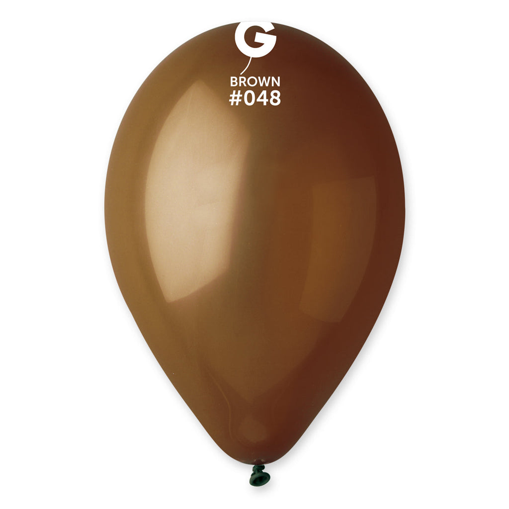 12" Gemar Latex Balloons (Bag of 50) Standard Brown