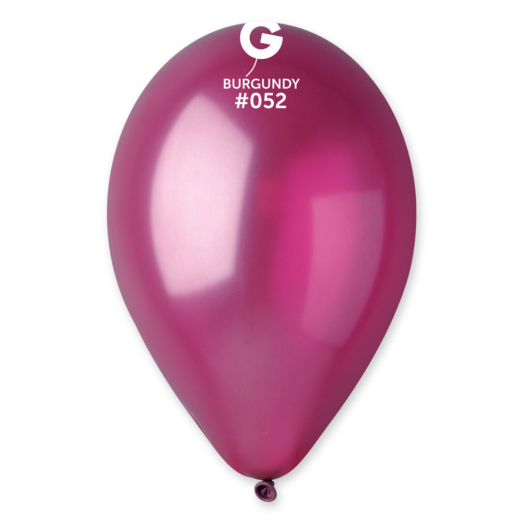 12" Gemar Latex Balloons (Bag of 50) Metallic Metallic Burgundy