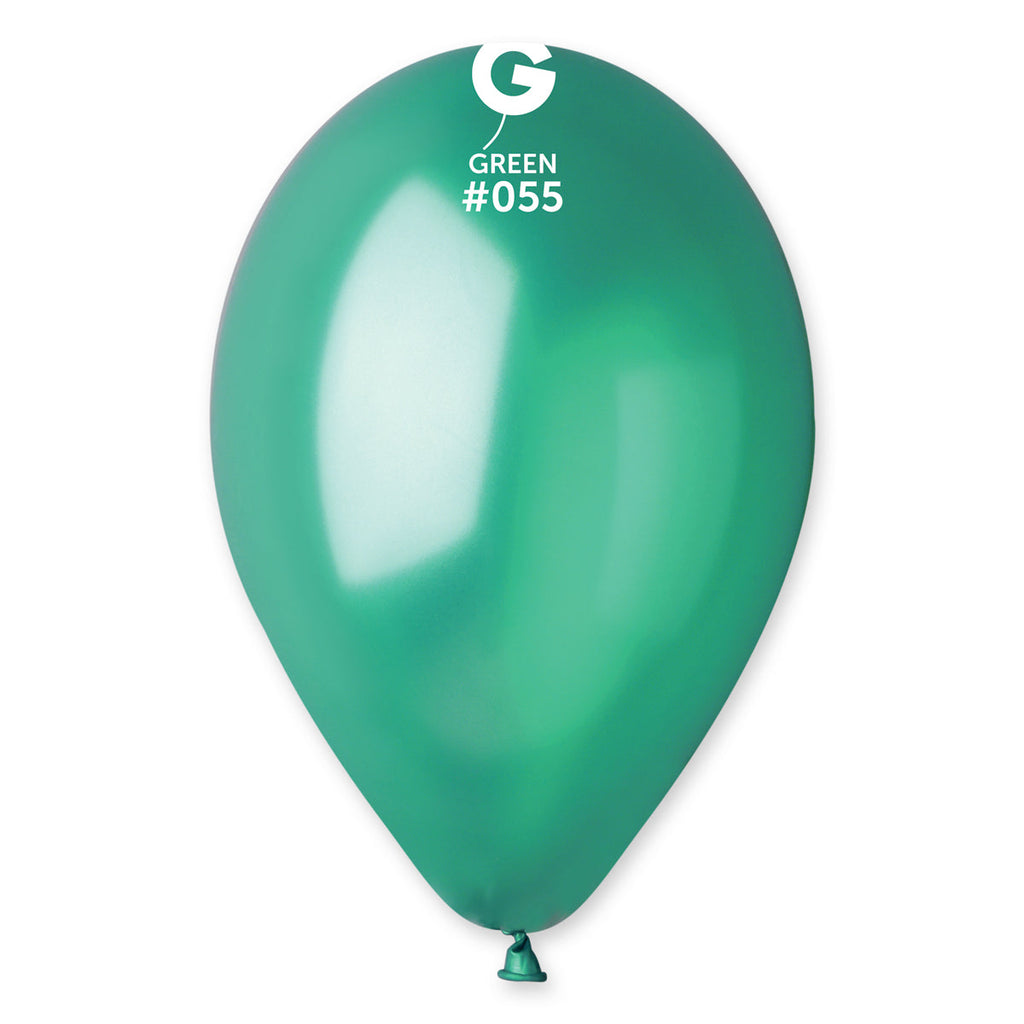 12" Gemar Latex Balloons (Bag of 50) Metallic Metallic Green