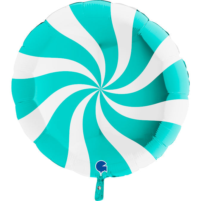 36" Candy Swirly White-Tiffany Foil Balloon