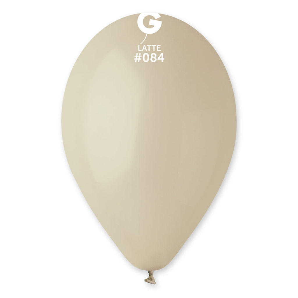 12" Gemar Latex Balloons (Bag of 50) Standard Latte