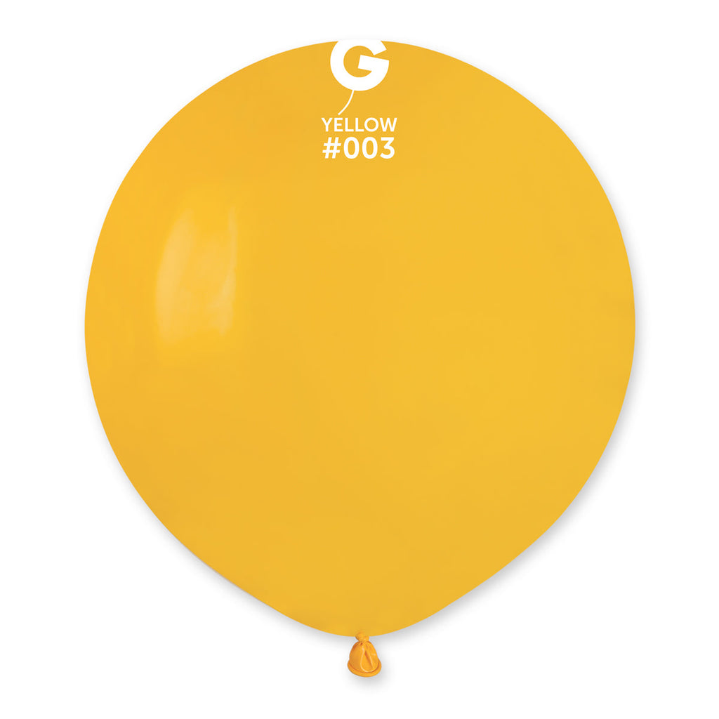 19" Gemar Latex Balloons (Bag of 25) Standard Deep Yellow