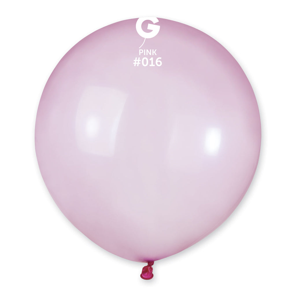 19" Gemar Latex Balloons (Bag of 25) Rainbow Pastel Crystal Pink