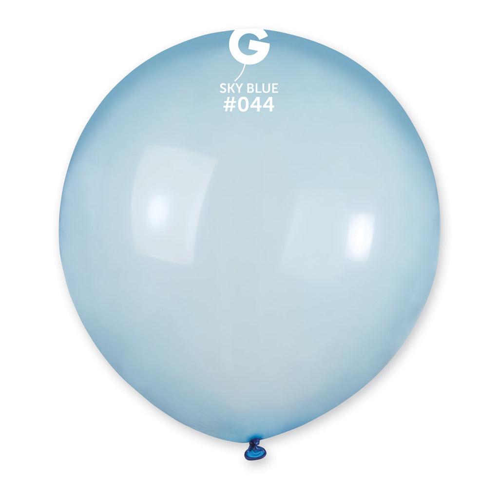 19" Gemar Latex Balloons (Bag of 25) Rainbow Pastel Crystal Sky Blue