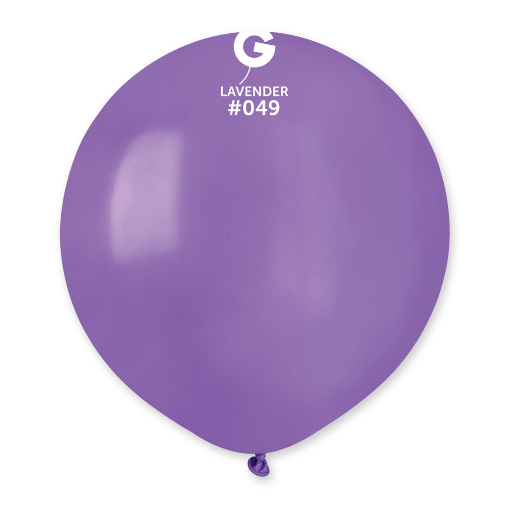 19" Gemar Latex Balloons (Bag of 25) Standard Lavender
